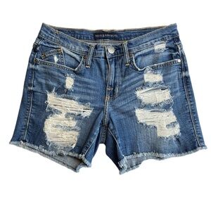 Rock Republic hula cut off denim distressed Jean shorts SZ 6